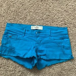 Bright blue hollister jean shorts